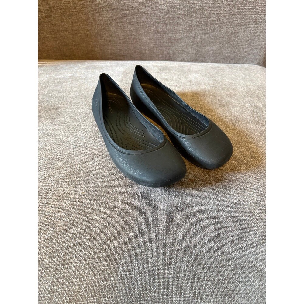 Crocs brooklyn black iconic comfort ballet flats size 8